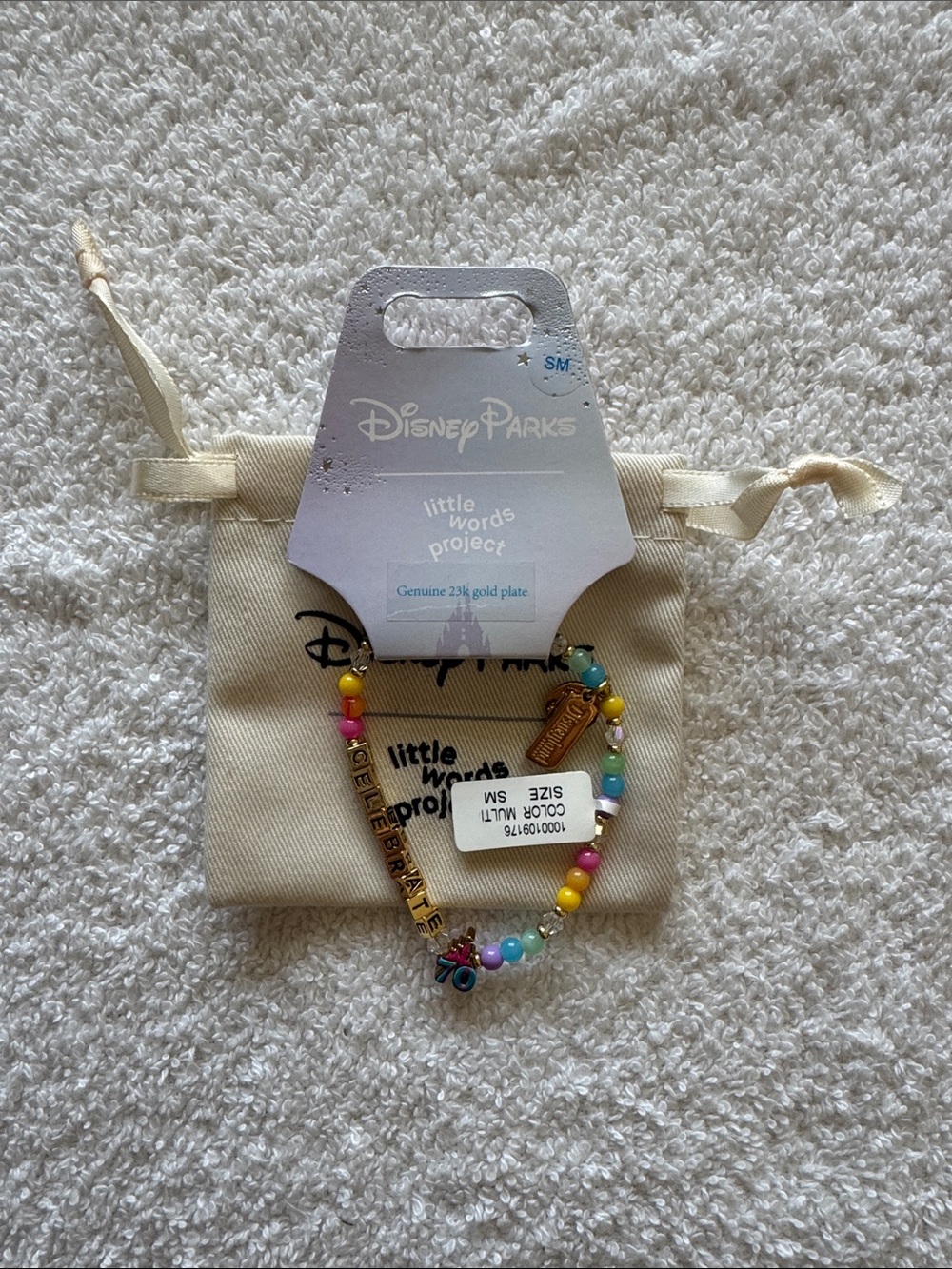 Little Words Project x Disney Parks Multicolor “Celebrate” 70th Beaded Bracelet